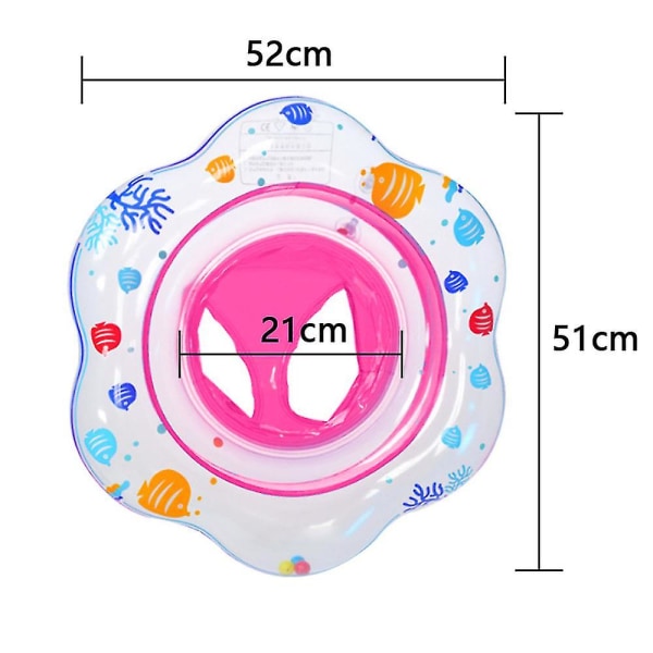 Oppustelig svømmering med PVC-svømmesæde til småbørn   Svømmering pool flydere til børn plaskebassin (voksenpasning)(pink)