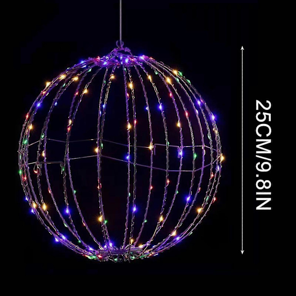 Julekugler med LED-lys, Vandtætte Lysende Julekugler til Udendørs Indendørs Fest Have Træ Have Dekorationer