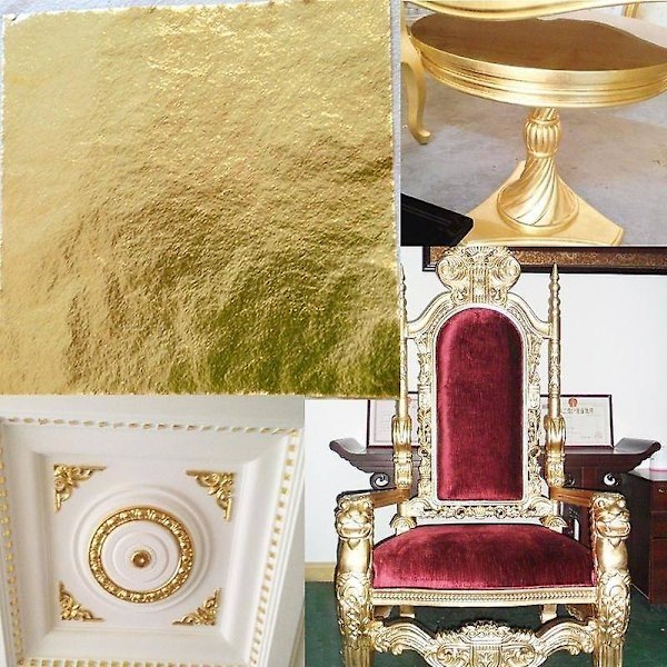 100 st/set 24k guldbladsark för konst hantverk design förgyllning inramning skrot RED