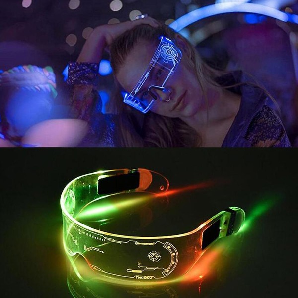 1 stk Led-briller El Wire Neon Party Lysende Led-briller Rave Party Dekorasjon Hfmqv