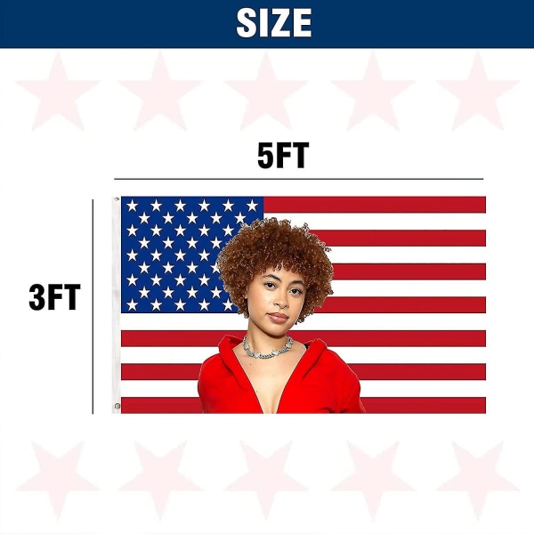 Ice Spice -lippu 3x5 jalkaa Ice Rapper Spice -lippu Amerikan lippu -seinävaate makuuhuoneeseen, olohuoneeseen, asuntolaan B