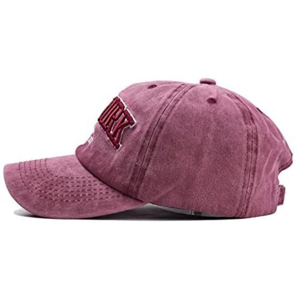 Retro Basebollkeps i Bomull, Justerbar, Utomhus Sportkeps (Claret)