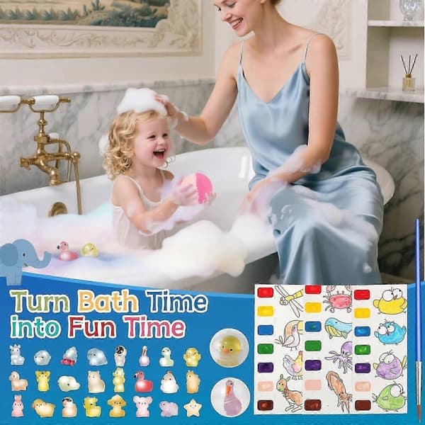 12*50g Badbomb Presentförpackning, Färgglada Bubbelbadbomber Aromaterapi Spa Set Påskpresent för Barn Pojkar Flickor