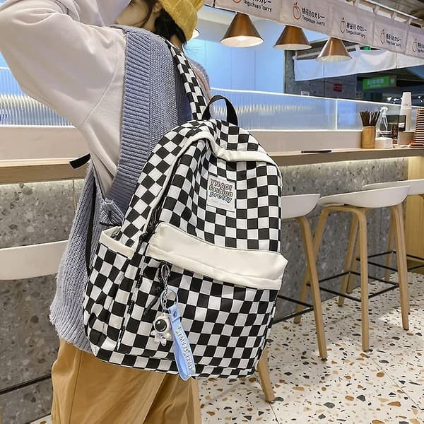Rutiga ryggsäckar Gingham skolväskor Tillbaka till skolan Material
