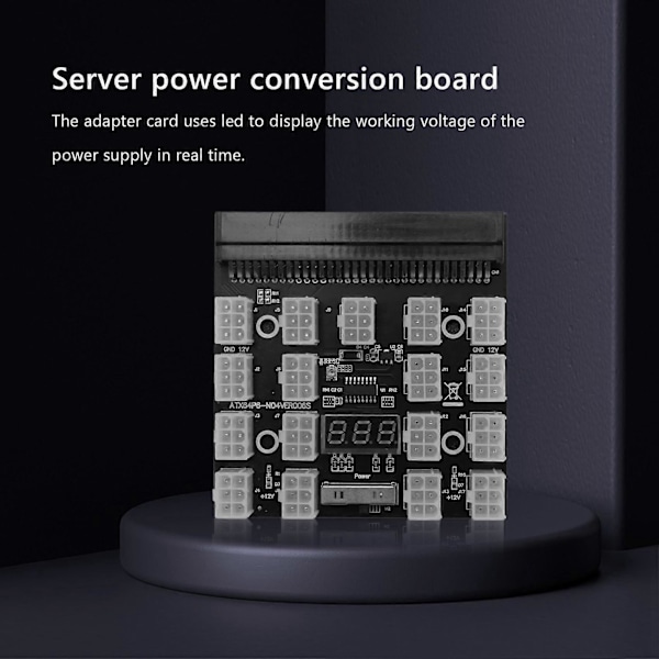 Breakout Board 17 Port 6Pin LED Display Strømmodul Serverkortadapter for 1200W 750W PSU GPU Miner Mining BTC ETH