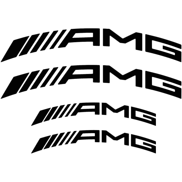 Amg High Quality Brake Caliper Decal Stickers Curved Logo 2x 135mm X 19mm