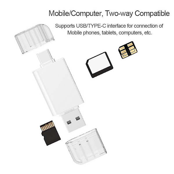 Usb-c Type C /usb 2.0 til Nm Nano hukommelseskort Tf -sd kortlæser til mobiltelefon &amp, bærbar computer
