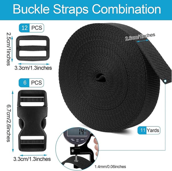 1 tommers spenne stropper og webbing stropper - justerbare side release spenner
