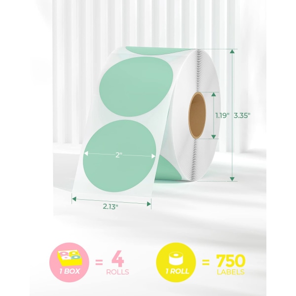1 tuuman värillinen ympyrän muotoinen lämpötarra, itseliimautuva pyöreä suora lämpötarra, lämpötarra DIY-logon suunnitteluun, QR-koodiin, nimitarraan, varastoon - Whi Style-1