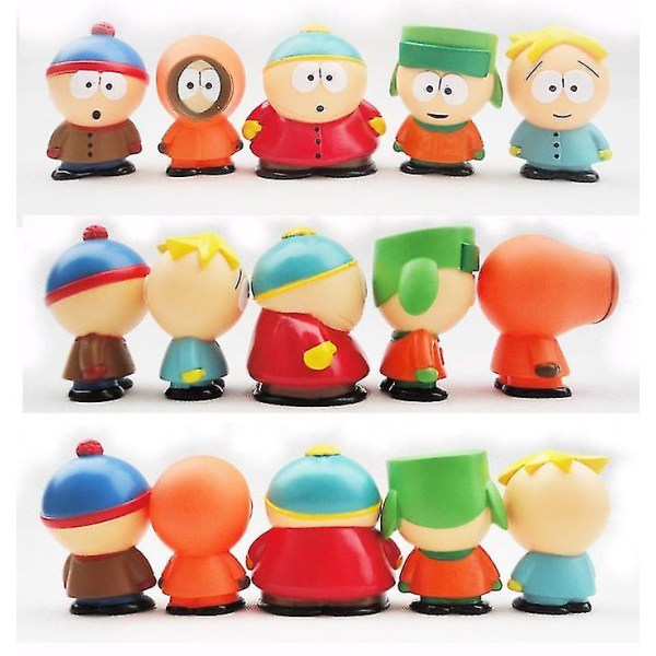 5 st/ set Amerikanska anime figurleksaker South Park Bildekorationsdockor Barn Rekommenderas