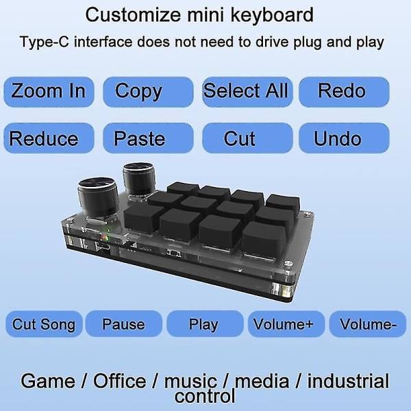 Tilpasset Mini-tastatur 4 Taster Makro-knapp Makropad Programmering Støtte Rgb Hotswap Tastatur Mekanisk Gaming-tastatur RGB 4Key BT W