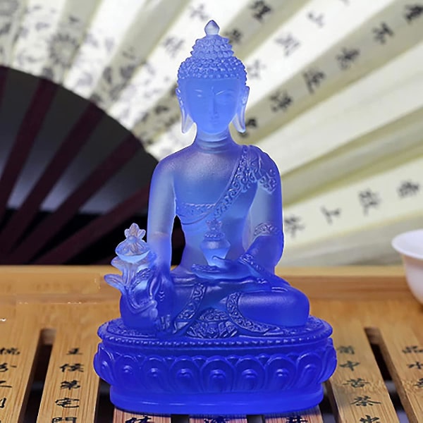 Tibetansk medisin Buddha-statue, meditasjonsdekor samleobjekt