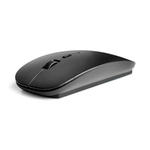 2,4 g 4 knapper ergonomisk flat trådløs mus med usb nano-mottaker (svart)