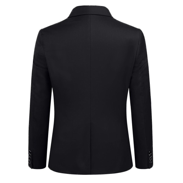 Herrkostym Business Casual 3-delar Kostym Blazer Byxor Väst 9 Färger Z Black XL