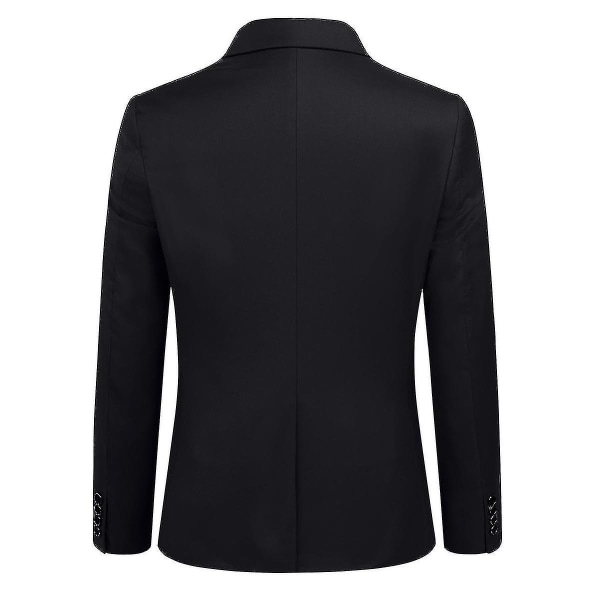 Miesten puku Business Casual 3-osainen puku Blazer Housut Liivi 9 väriä Z Black XL