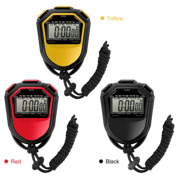 Vandtæt stopur Digital Håndholdt Lcd Timer Kronograf Sportstæller med rem til svømning Løbe fodboldtræning