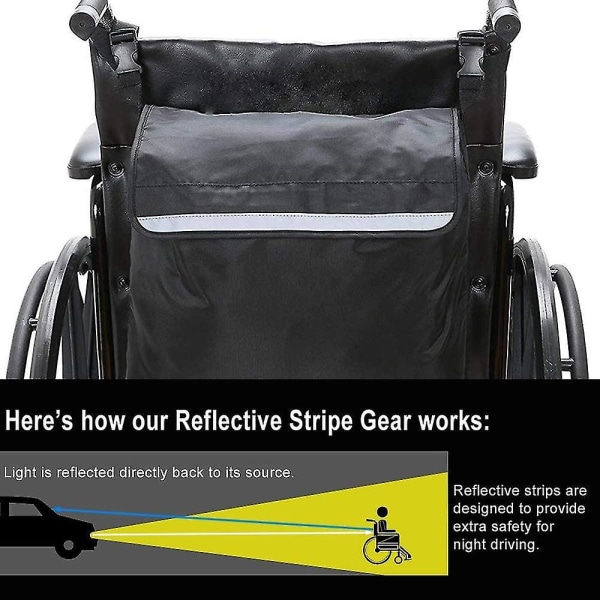 Perfekt Taske Vandtæt Oxford Klæde Kørestol Opbevaringspose Til Kørestol Med Refleks Strips Til