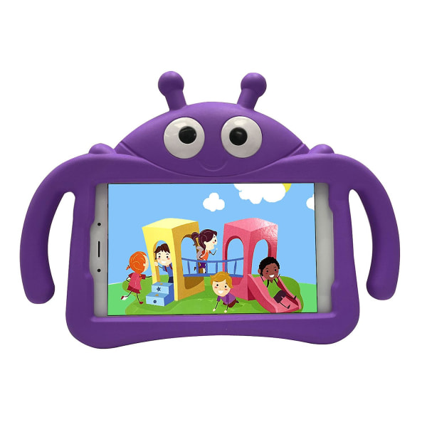 Kid Ladybug Case til Samsung Galaxy Tab A 8.0 T380 T385 2017, Kickstand Heavy Duty Stødsikker Cover, holdbar Purple