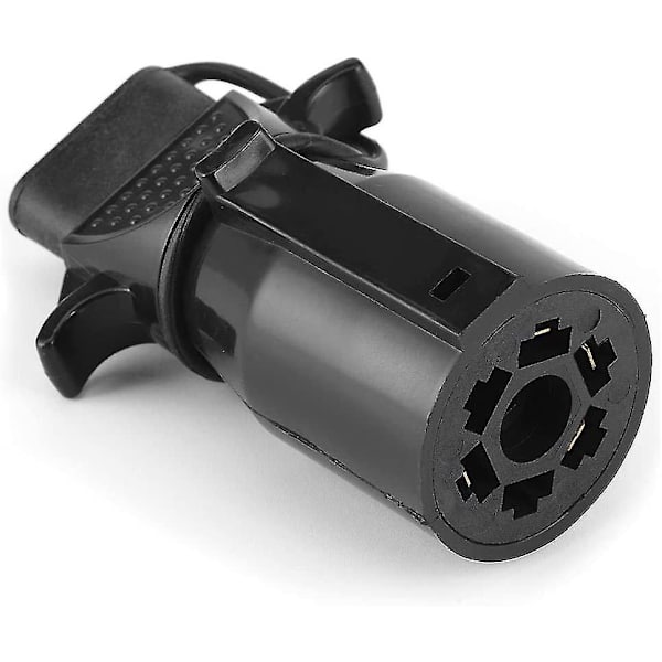 Trailer Adapter Stik, Trailer Adapter 7 Pin Rund Til 4 Pin Flad Vandtæt Us Stik Til Rv Trailers(1stk,sort)