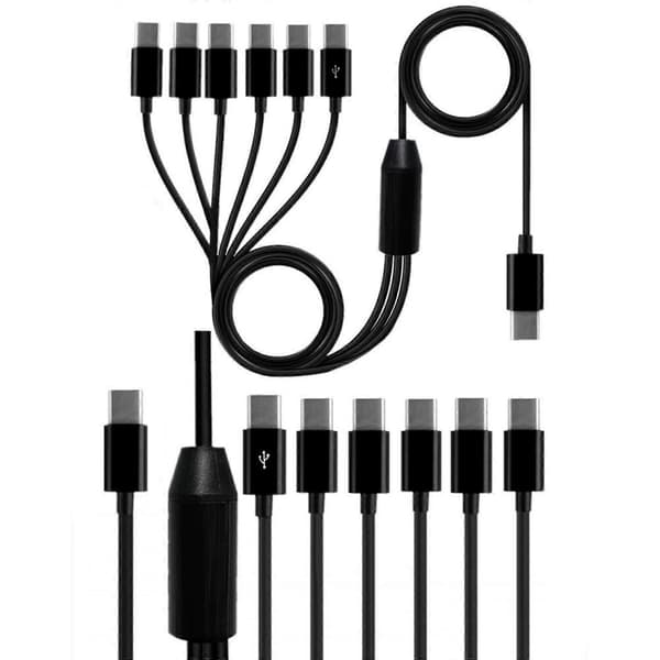 MultiUSB C-kabel USB C-splitter USB2.0 Typ C till 2/4/6 USB C Hane Splitterkabel för snabbladdning och dataöverföring 2m 1 with 2