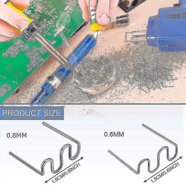 1000 stk plastsveiser reparasjonsbølgestifter for sveiseverktøysett