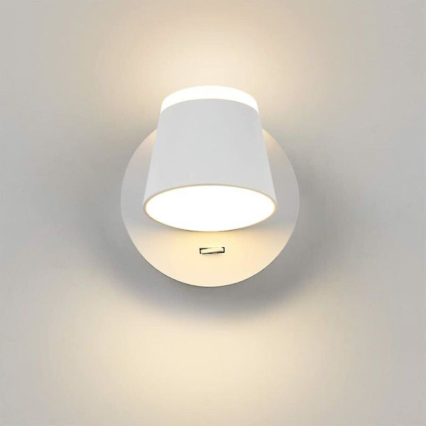 Vegglamper Soverom LED Vegglampe Innendørs Trapper Hodegavl Vegglampe Bryter/LED 5W+7W/Korridor Garasjer Hoteller 360 Graders Rotasjon Hvit 3000K