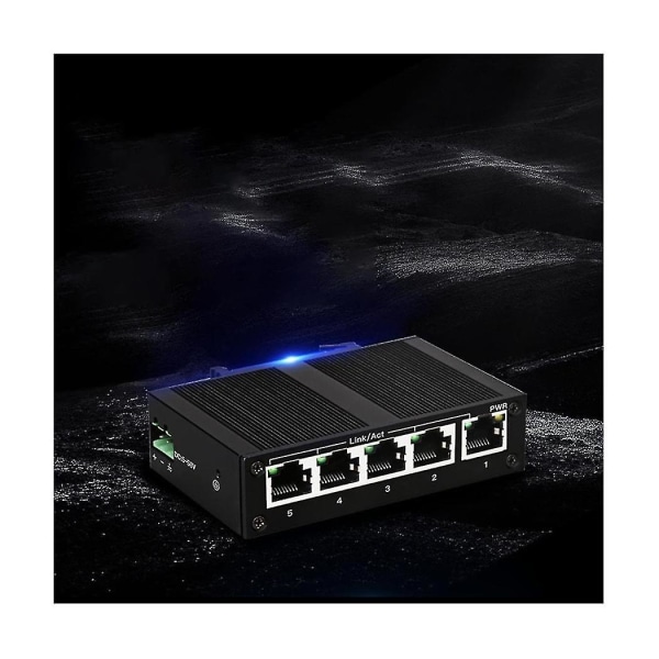 5 portar 100mbps Network Industrial Grade Switch Ohanterad Rail Type Industrial Network Splitter Eu P