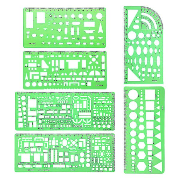 6 st Arkitekt Multifunktionell Ritmall Set Husplan Inredning Design An