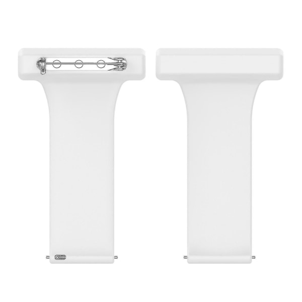 For Garmin Vivomove Style Silikon 20mm Sygeplejeur Fob Med Pin-on Brosche Rem White