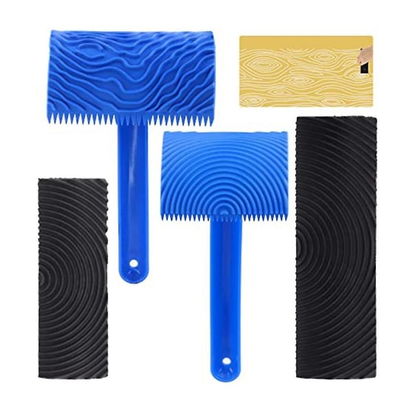 Wood Graining Tool Set Ms6 Ms17 Ms18b Rubber Grain Pattern Painter With Handle,for Wall Diy