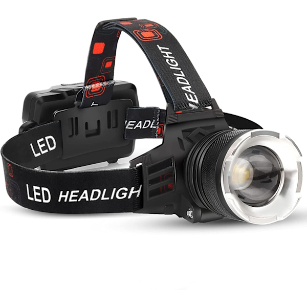 LED-otsalamppu, ladattava, 90 000 lumenia, erittäin kirkas, 5