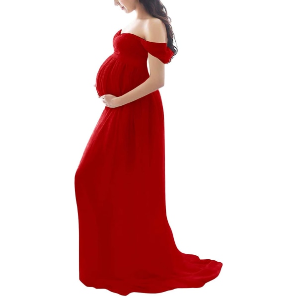 Elagant gravidklänning off Shoulder fotografi i chiffong för kvinnor