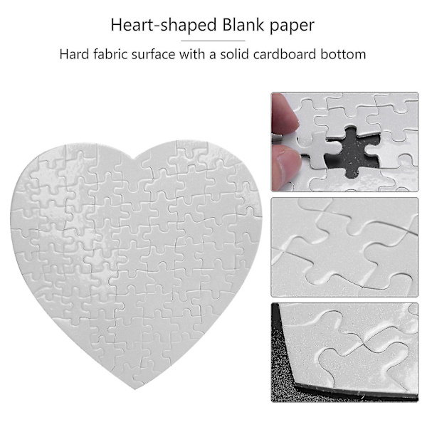 10 stk. Sublimering Blank Puslespil Diy Craft Hjerte Puslespil Diy Overførsel