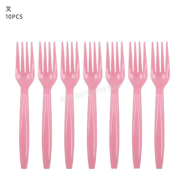 Ny film Barbie bursdagsfest dekorasjon rosa tema figurer ballongsett bakteppe papirplate vev servisetilbehør fork 10pcs