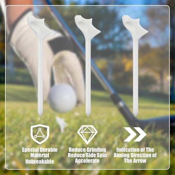 30 stk. Golf Tees til Flyvebane, Plastik Golf Simulator Tees System 10 Grader til