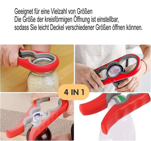 Multifunksjonell flaskeåpner i glass - 1 stk