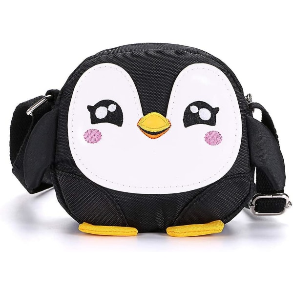 Penguin Little Girls Small Purse Skulder Håndveske Cross Body Messenger Bag med glidelås - Fin strømpefyll