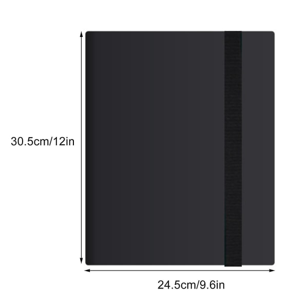 Bestsalecard Opbevaringsbog Kort Album Mappe, 9 Slots, 360 Side Loading Pocket Folder Black Nine squares