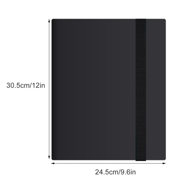 Bestsalecard Opbevaringsbog Kortalbum Mappe, 9 Slots, 360 Side Loading Pocket Mappe Black Nine squares