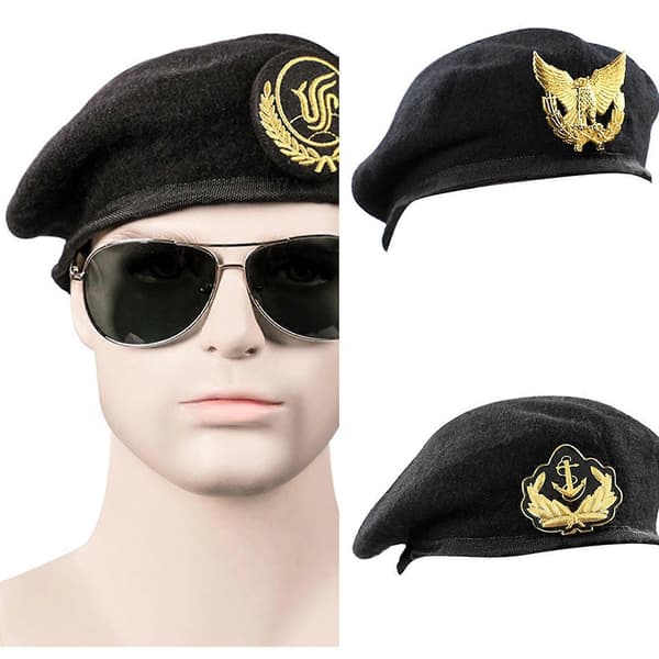 Ullberet Broderte Sikkerhetsuniform Tilbehør Kaptein Profesjonell Sikkerhetskaptein Caps Cosplay Tilbehør Stil 5 Style 5