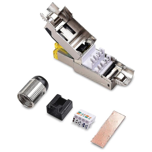 6-pak værktøjsfri afskærmet Rj45 8, Cat8 felttermineringsstik, Cat8-stik, Cat8-stik