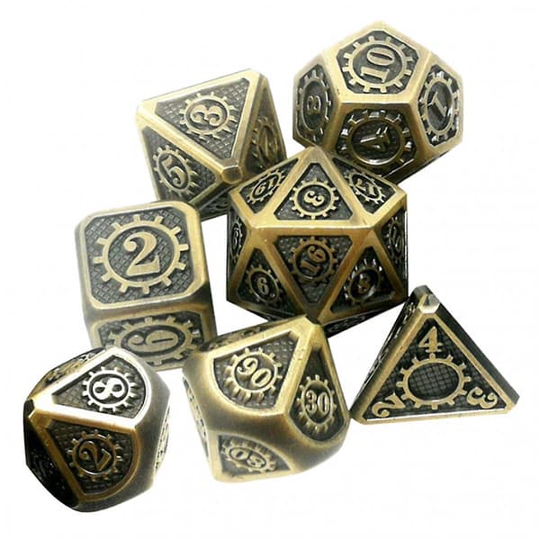 7 Stykker Polyhedrale Metall Terninger For D&D Pathfinder RPG Spill 05