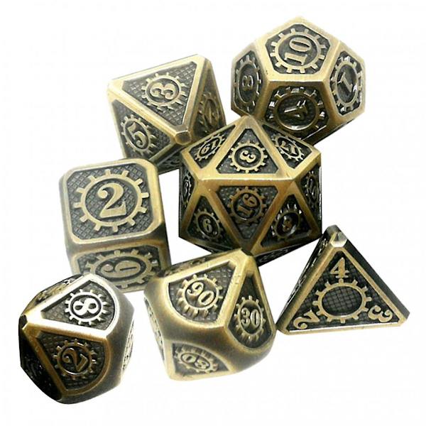 7 Stykker Polyhedriske Metal Terninger Til D&d Pathfinder Rpg Spil 05