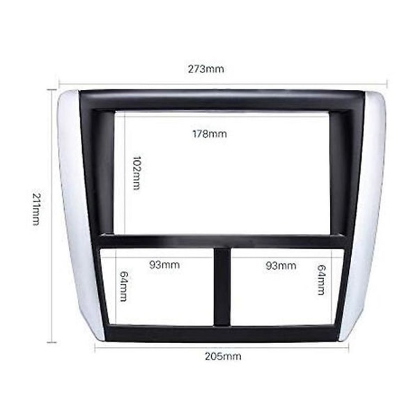 Dobbel Din Bilradio Fascia For Forester 2008-2012 Impreza 2007-2012 Radio Stereo Dash Installasjon