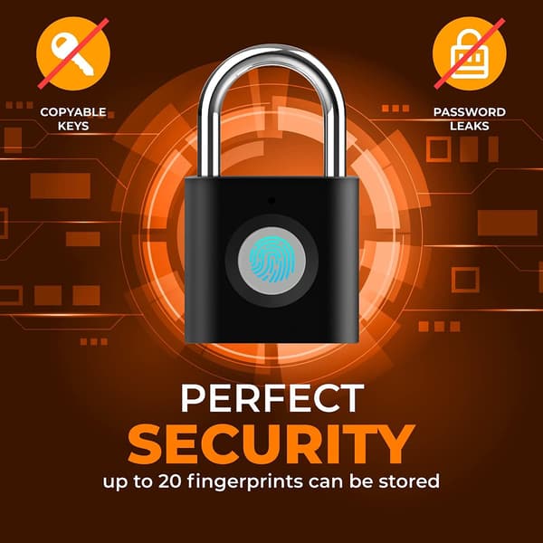 USB-laddningsbart P3 Biometriskt fingeravtryckslås för skåp
