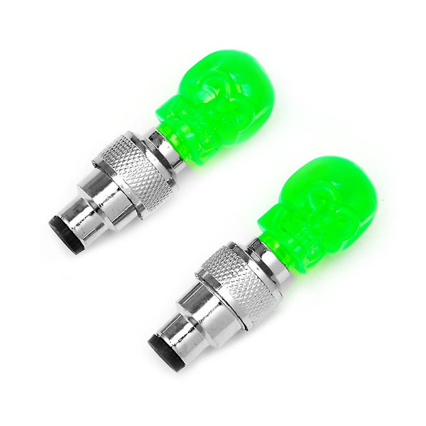 2 st Skalleformade Ventilhattar LED-ljus Hjul Däcklampa För Bil Motorcykel Cykel Ny