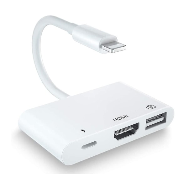 Unitrox 3 In 1 Hdmi Otg Adapter Digital Av 1080p Hdmi Adapter Med USB Otg Honkabel Och Laddningsport, USB Stick Hållare, Midi Keyboard, Mus, För