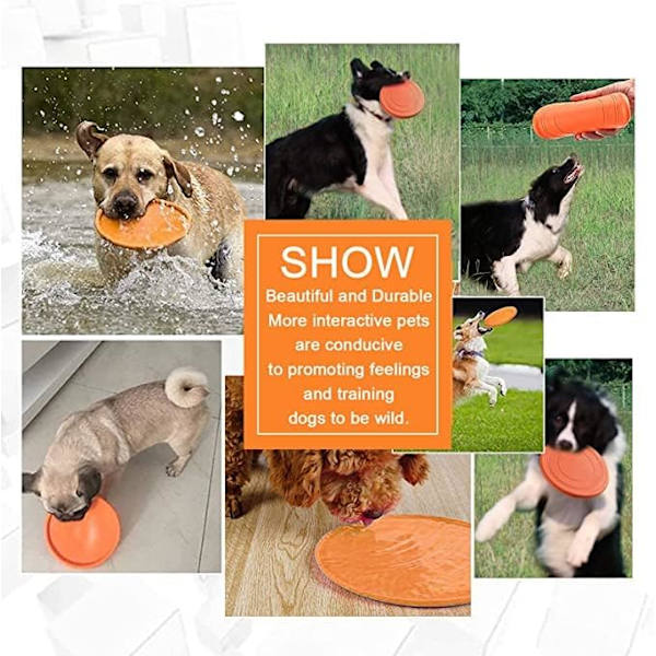 Koirafrisbee, kumifrisbee, koirafrisbeelelu, lemmikkifrisbee, koirafrisbee ulkoilma-interaktiivista viihdettä ja koulutusta varten, 1 kpl (oranssi)