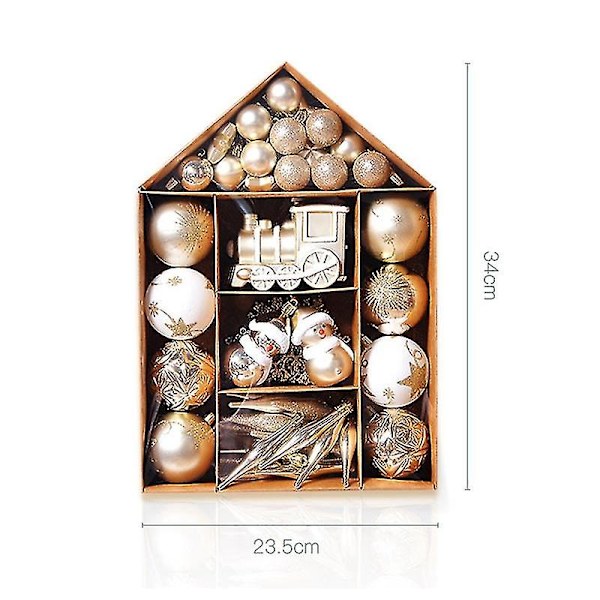 70 stk julekule ornament julepynt elektroplettering plastball malt ornament juletretopp