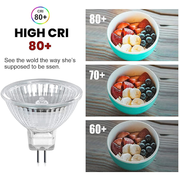 5 kpl Halogeeni Lamput GU5.3 MR16 35W 12V Himmennettävä - Lämmin Valkoinen 2800k, 400 Lumenia, Lasikupu